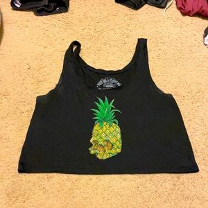 Pineapple skull Feed Me Fight Me flowy crop tank